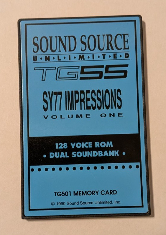 Sound Source Unlimited TG55 SY77 Impressions Volume One TG501 memory card