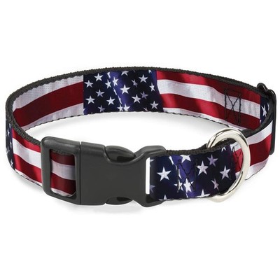 PC-W30158-WL Flag Vivid Close-Up Plastic Clip Collar Wide Large/18-32 Inch