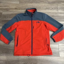 North Face Jacket Mens Medium Red Gray Apex Soft Shell Full Zip Outdoor TNF