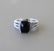 David Yurman Womens Black Onyx Petite Wheaton...