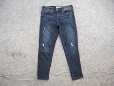 Democracy Ab Technology Skinny Jeans Womens 10 Blue Medium Wash Distressed Denim