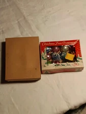 Vintage Miniature Christmas Ornaments PINECONE Glass Japan Original Box 1"