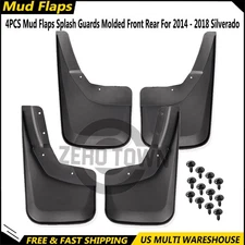 4 Piece Fit For 2014 - 2018 Silverado Mud Flaps Splash Guards Molded Front Rear
