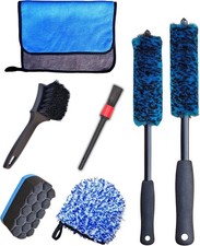 7PCS Car Wheel Cleaning Kit: Brushes, Mitt, Towel. Scratch-Free 