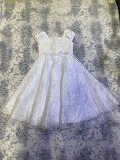 Peachy Kids Formal Girls White Dress Size 5 Flower Girl FREE S H