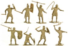Marx Recast 54mm - 16 Ben Hur Gladiators in 8 poses - COLORS VARY - 1990s