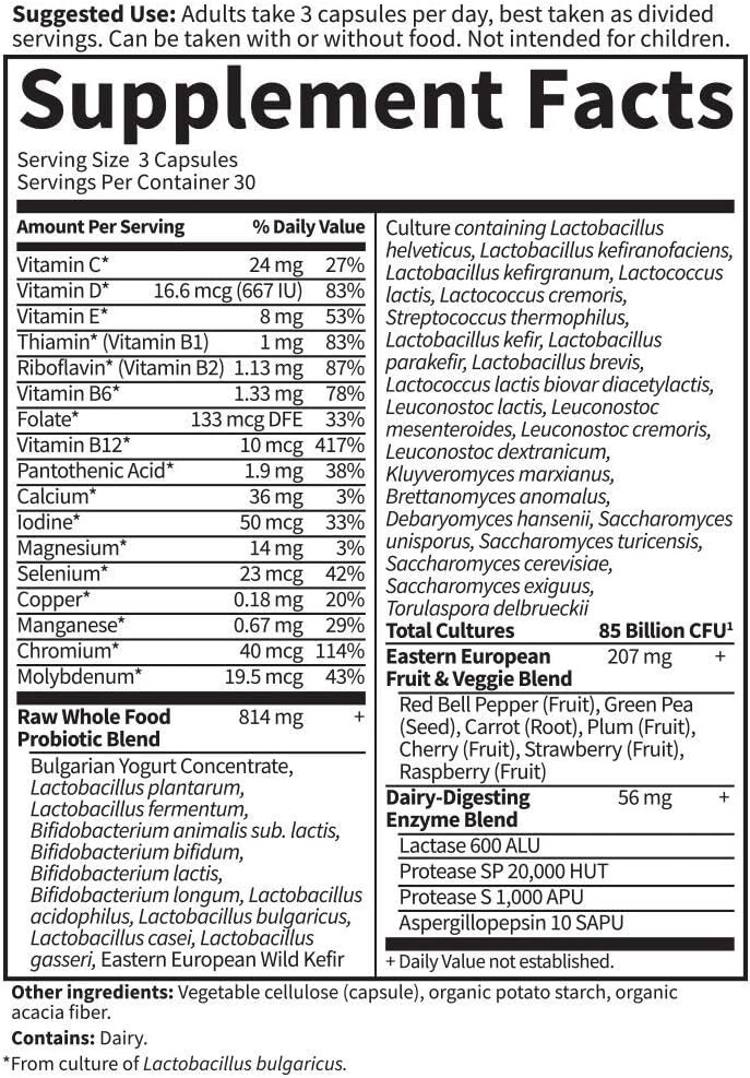 Garden of Life Raw Probiotics Men 50 & Wiser 85 Billion Cfu 90 Veg Caps
