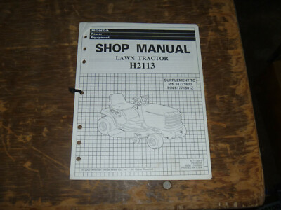 Honda H2113 Lawn Tractor Riding Mower Supplement Shop Service