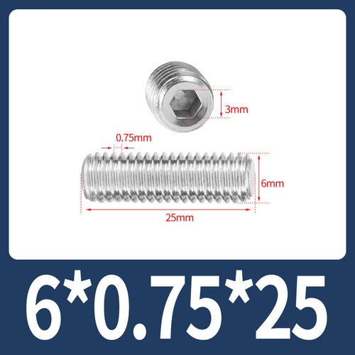 Flat Point Grub Screws Stainless Steel Fine Thread Pitch Allen Set Screw M6-M16 - Picture 13 of 85