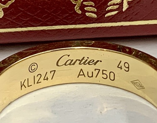 CARTIER Love Small Model 18k 750 Yellow Gold Paved 88 Diamond Ring B4083300 - Picture 2 of 11