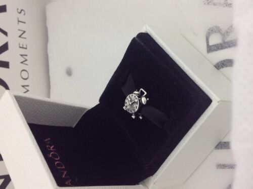 PANDORA Authentic DISCONTINUED Clock Sterling Silver 925 Charm 790449 New - Afbeelding 1 van 8