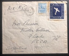 1924 Montevideo Uruguay Airmail Cover To Florida Argentina MI#282