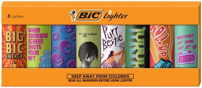 BIC Special Edition Rotating Trends Series Lighters Set of 8 Lighters