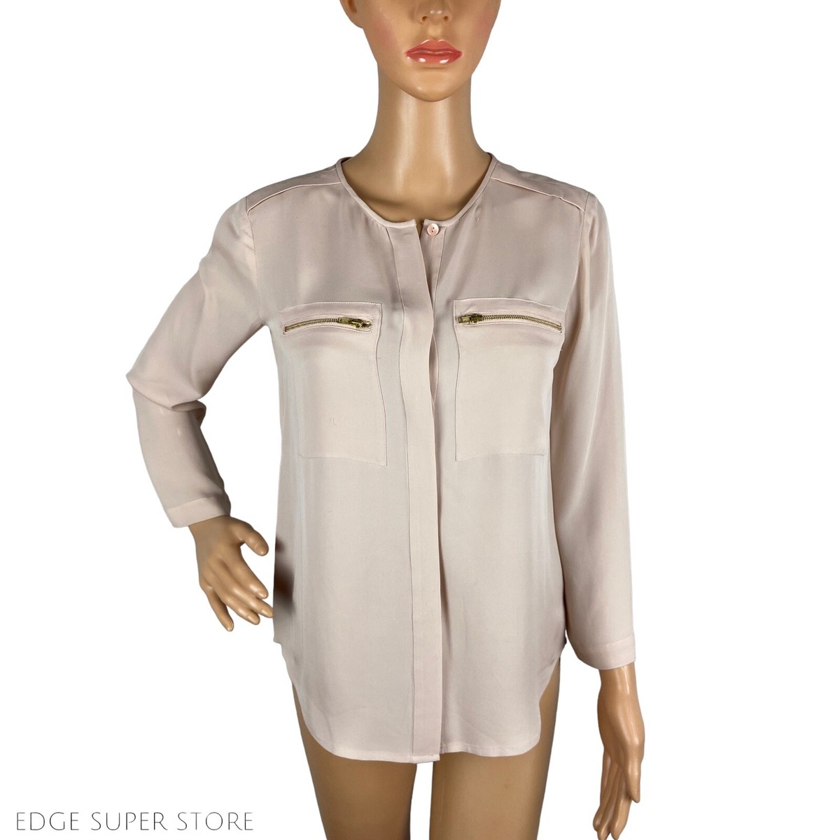 pink zip blouse