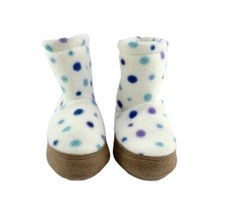 Lands End Toddler Girls Polka Dot Fleece Ankle Bootie Slippers Size 5 434564