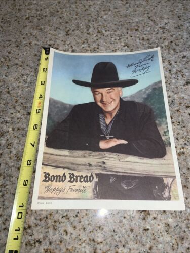 Volantino promozionale Hopalong Cassidy Bond Bread 7 1/4 x 9 3/4" con firma FACSIMILE 540 - Foto 5 di 7