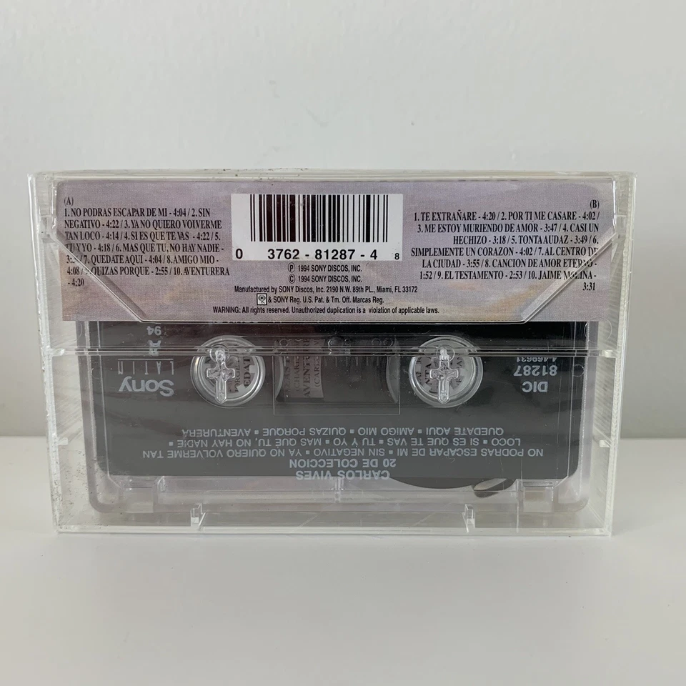 Carlos Vives Cassette 20 De Coleccion 1994 Sony Vallenato Cumbia Rare New - Image 2 of 3