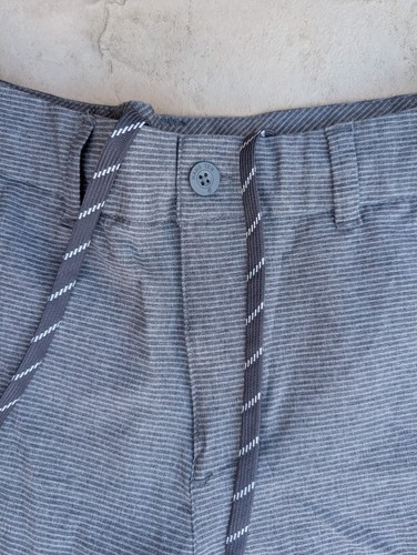 Hang Ten Hybrid Shorts Gray Stripe Flat Front Size 32 Polyester Stretch - Picture 4 of 9
