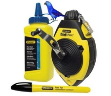 Stanley FatMax Chalk Line Kit Set 30m Blue Chalk & Marker Pen 0-47-681 STA047681