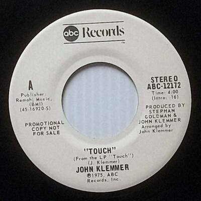 JOHN KING TOUCH BY TOUCH 7インチ John Klemmer - Touch (Mono/Stereo) [7