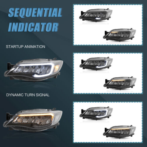 Coppia Fari Anteriori Led Per Subaru Impreza 2008-2011 WRX 2008-2014 - Foto 5 di 9