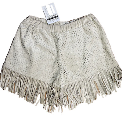 NWT Texapel Innovative Fabrics Cut Put Fringe Hem Soft Velvety Shorts 
