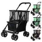 2 in 1 Heavy Duty Folding Shopping Cart w/ Swivel Tires Load 70 lbs Pet Stroller