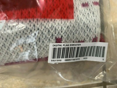 NWT Men's Supreme Digital Flag Red Sweater 2021 SS Size NWT Men's Supreme Digital Flag Red Sweater 2021 SS Size