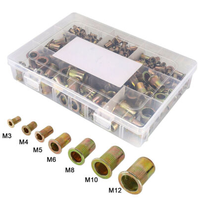 Kit De 320 Rivets Aveugles (Rivnuts) Filetés M3 à M12 - Antioxydation Zinc - Outil Inclus - Neuf