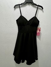 Emerald Sundae Black Mesh Front Cocktail Party Evening Dress Size S NWT