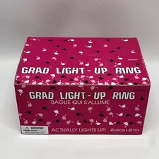 Amscan Grad Light-Up Plastic Diamond Ring Party Favor 48 piece Pink or White New