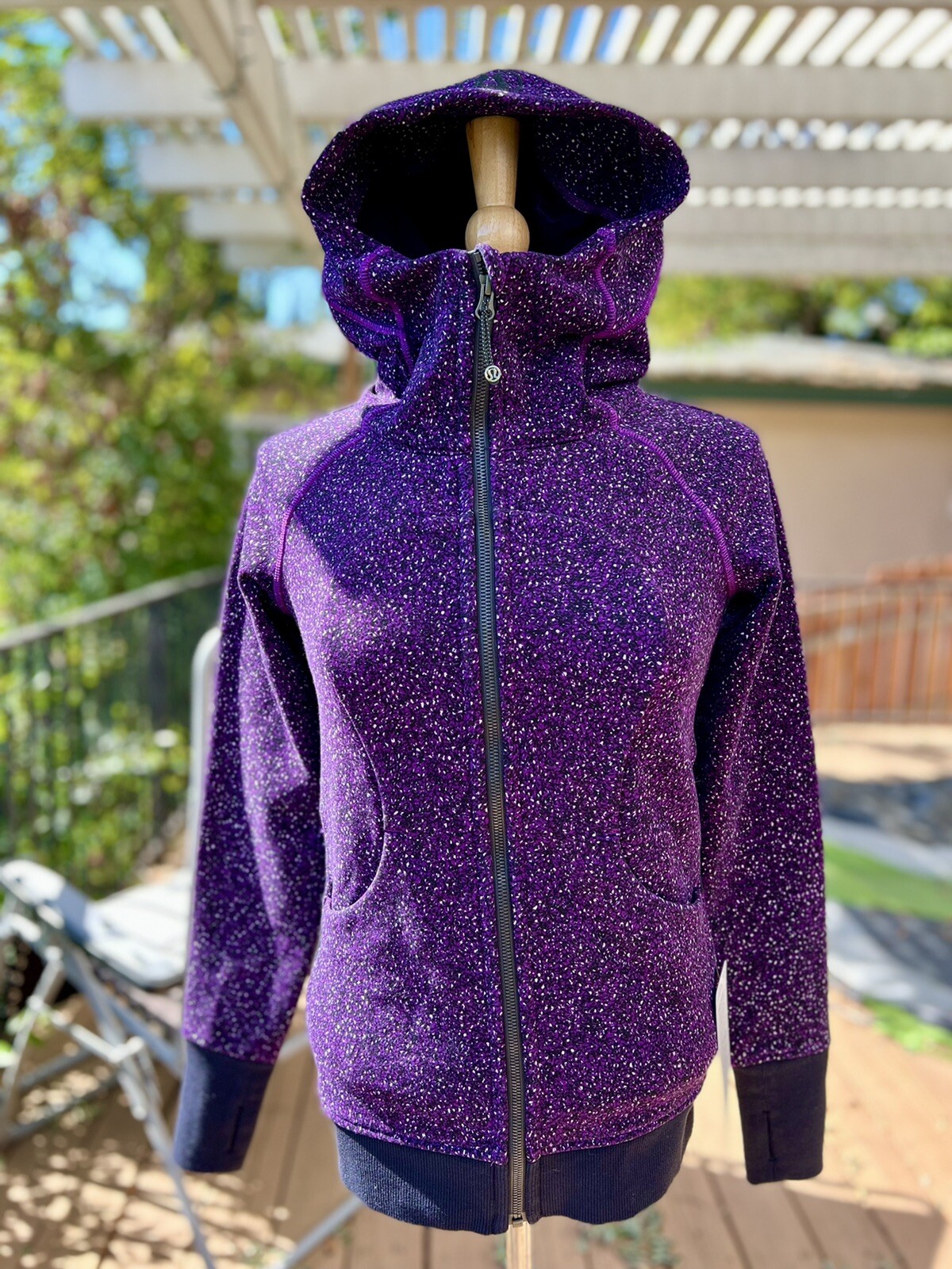 NWT Lululemon Sz 6 Scuba Hoodie III Jacket Static Flashback Black Purple  Galaxy | eBay