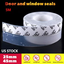 16FT Door Seal Strip Weather Stripping Adhesive Silicone Windows Bottom Stopper