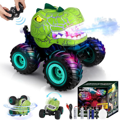Remote Control Dinosaur Car for Boys Age 4-7 8-12, 50Min+ Runtime Monster Truck 