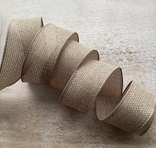 5 yds. BURLAP WIRE EDGE RIBBON 1.5" WIDE
