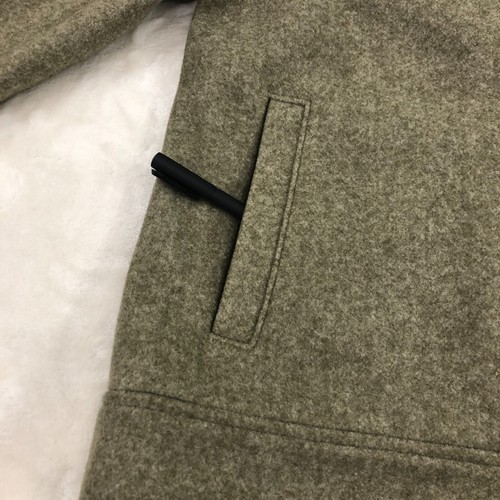 Old Navy Womens Size M Soft Brush Sherpa-Trim Peacoat Jacket Satin Moss Green - Picture 7 of 15