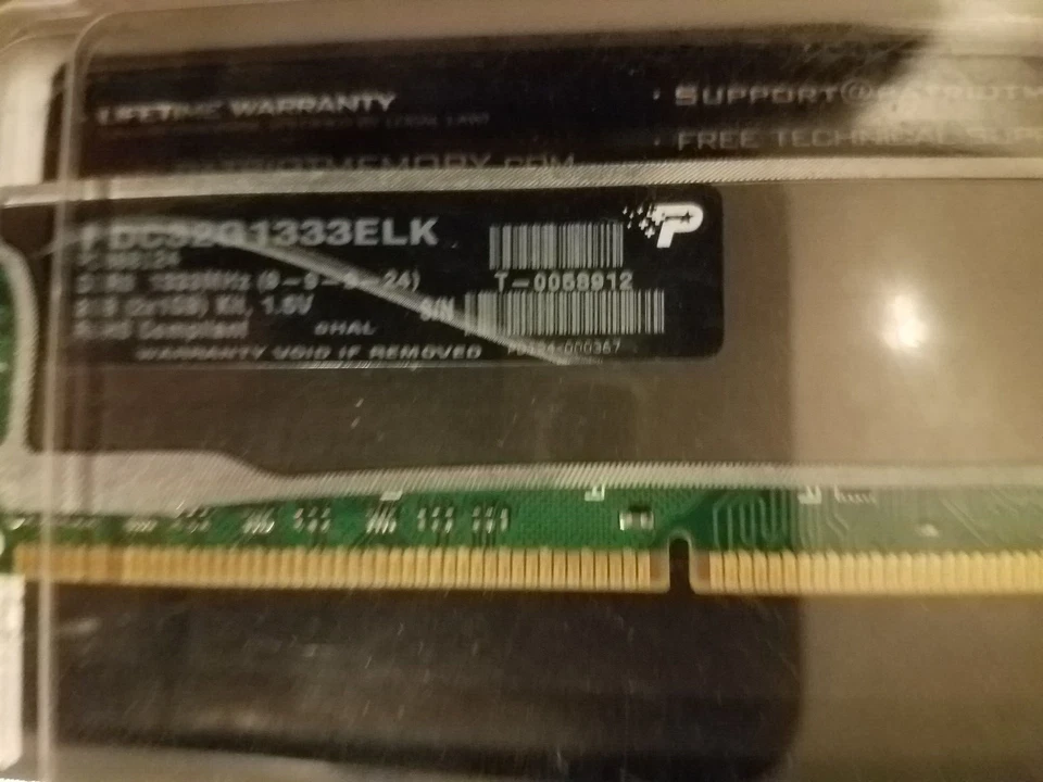 Patriot PDC32G1333ELK 2GB DDR3 1333 SDRAM 240pin Memory Module 2x1GB PC3-10666 - Image 4 of 4