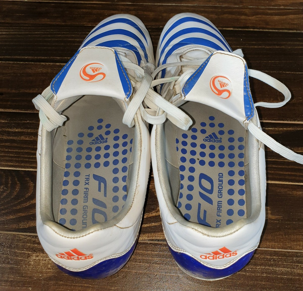 Adidas F10 TRX Soccer Cleats FG Mens 13 White Blue Futbol Vtg 2008 Adidas × Vintage Vintage Adidas F10 TRX Firm Ground 2008  main image 4