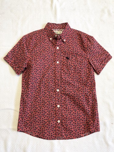 Abercrombie Kinder Jungen Button Down mit Affenmuster Gr. M (12) Neu ohne Etikett