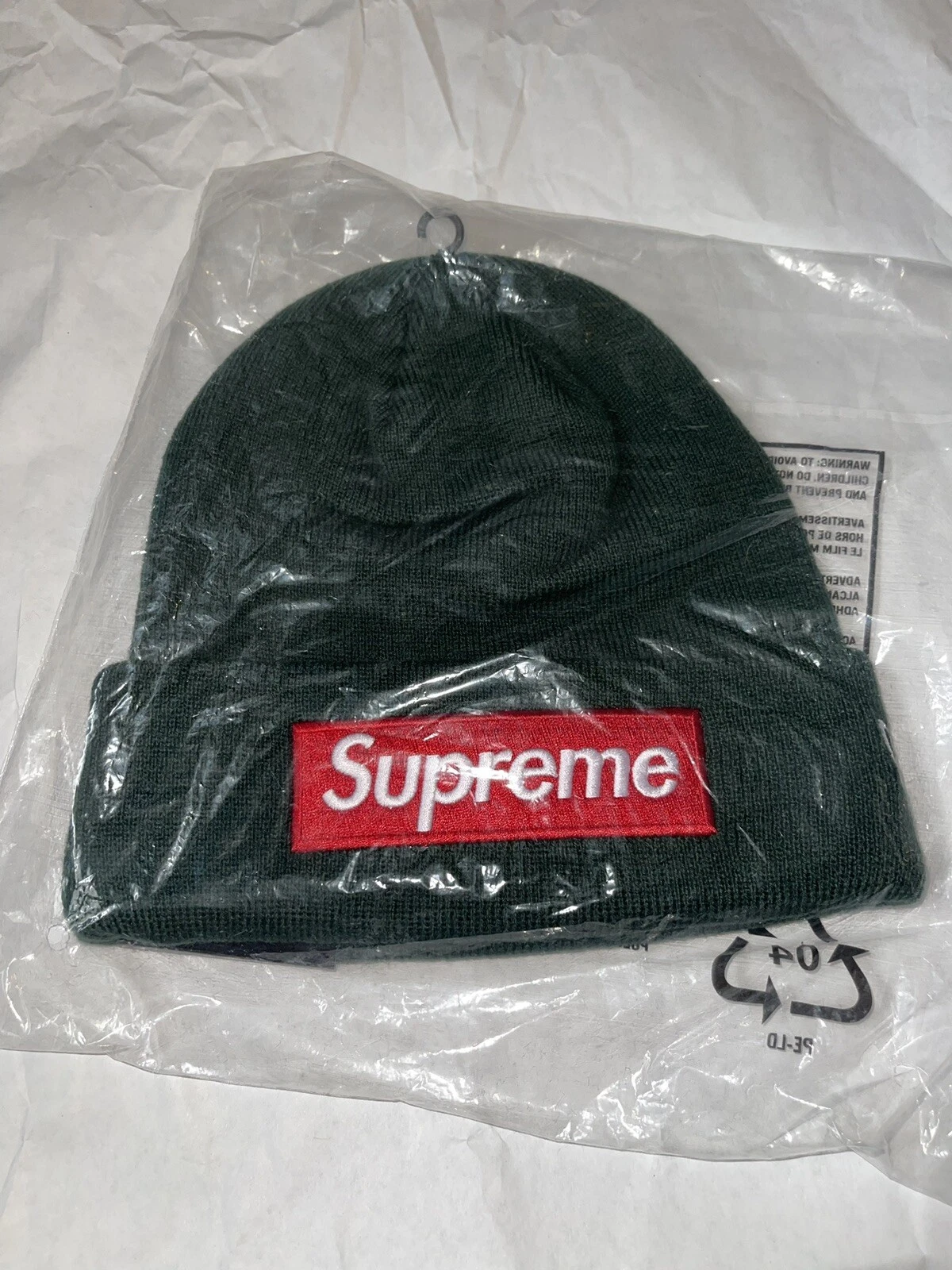Boîte Supreme New Era logo Beanie pin foncé FW22 Deadstock   gratuit États Unis Expédition