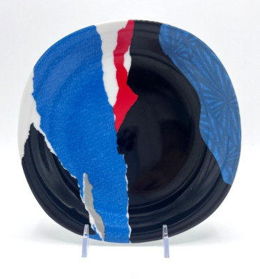 Vintage GEORGES BRIARD Collage Plate, Decorative Post-Modern Mod Avant Garde