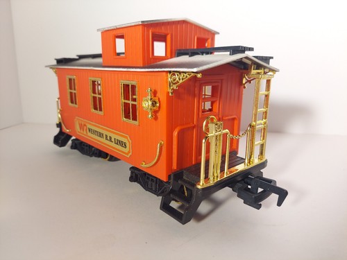 Vintage New Bright G Scale CABOOSE Train Car 1986 Red & Black D.&W. R.R. Gold - Bild 5 von 8