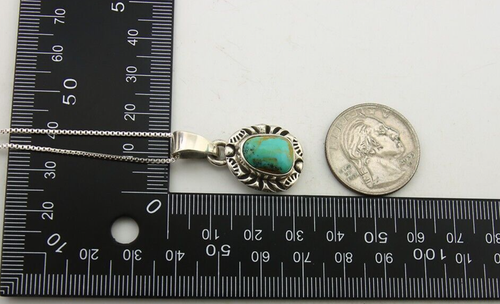 Navajo Halskette 925 Silber Natur Türkis Künstler signiert C Montoya um 80er Jahre - Bild 5 von 6