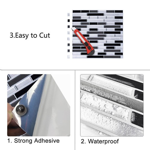 60PCS 3D Tile Brick Wall Sticker Self-adhesive Waterproof Foam Panel Wallpaper - Picture 8 of 19