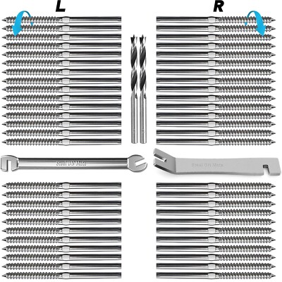Steel DN Mate 60 Pack T316 Stainless Steel Left&Right Handed Thread Swage Lag...