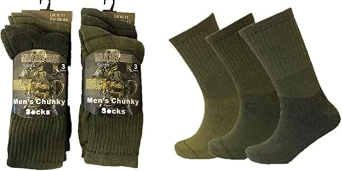 Mens Chunky Military Socks Long Thermal Hiking Walking Army Combat 6/12 Pairs UK