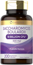 Saccharomyces Boulardii Probiotics | 10 Billion CFUs 200 Capsules | by Carlyle 