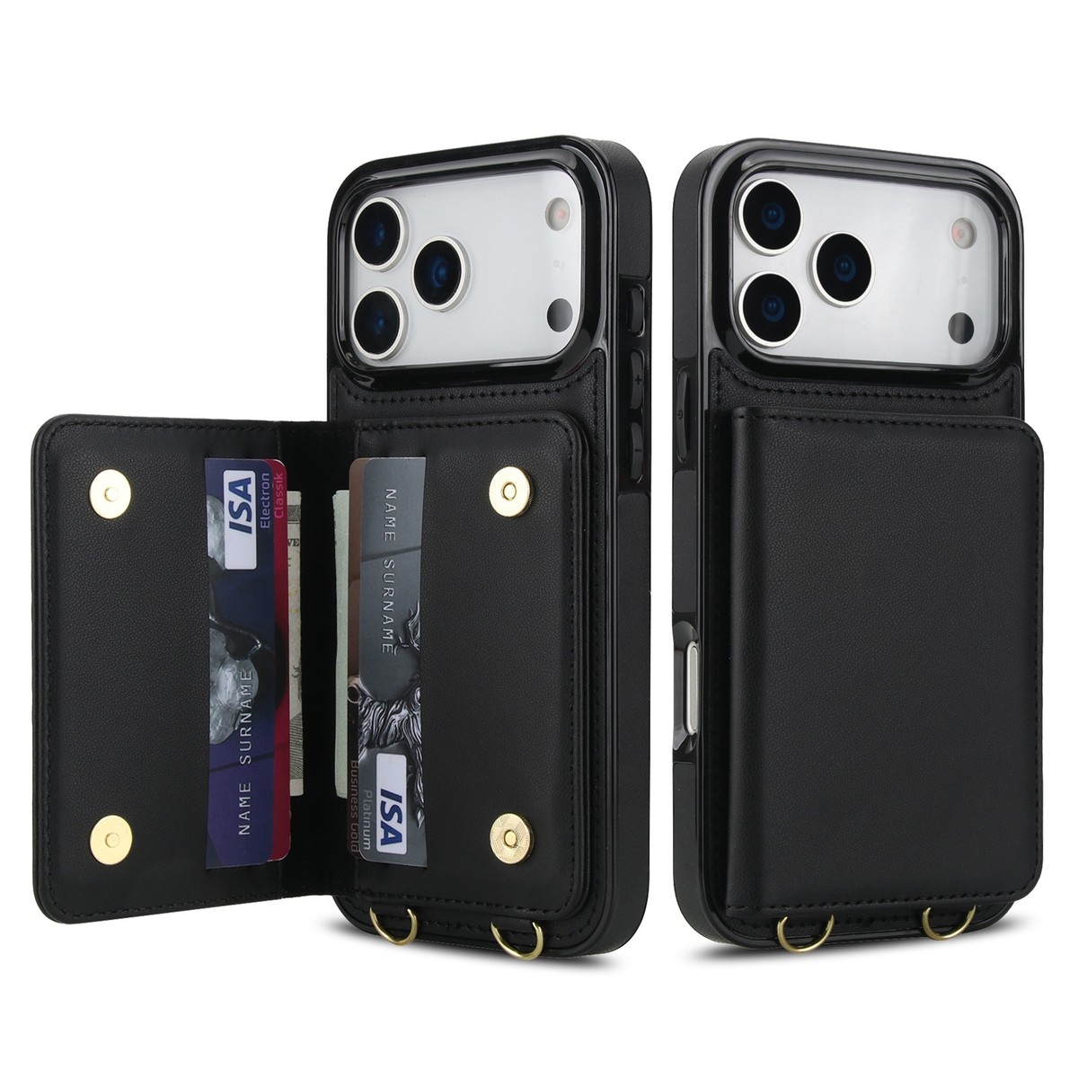 Crossbody RFID Leather Wallet Case For iPhone 17 Pro Max 17e 15 14