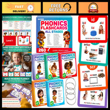 Phonics Flash Cards for Kids 4-8 - 260 Games for Reading  Phonemic Awareness