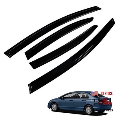 4-Pack Window Visor Rain Guard Vent Shade Deflectors Smoke Fashion Replacement